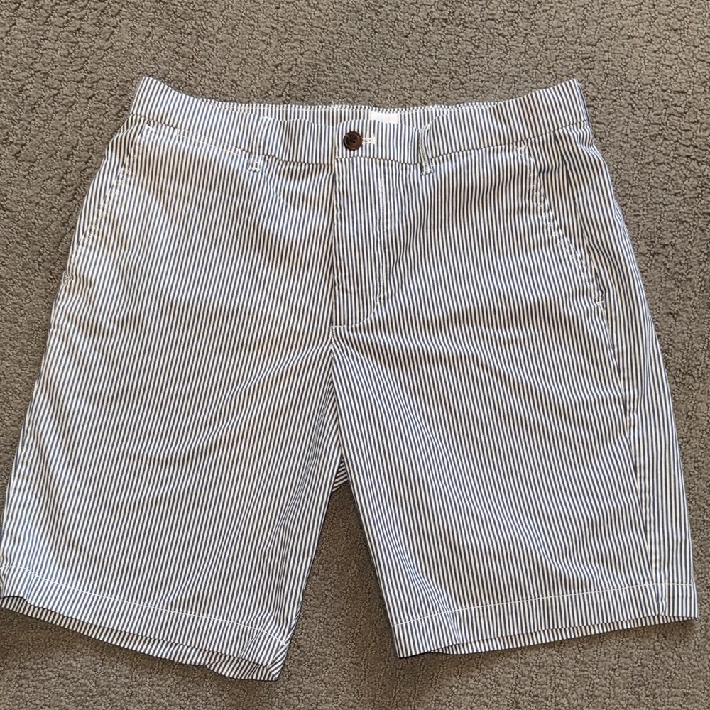GAP Men's Pinstriped Shorts - Navy Blue & White - Size 32 Waist 10” Inch Inseam